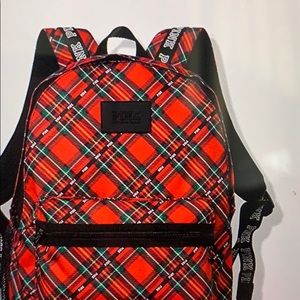 Victoria’s Secret Pink red plaid backpack new